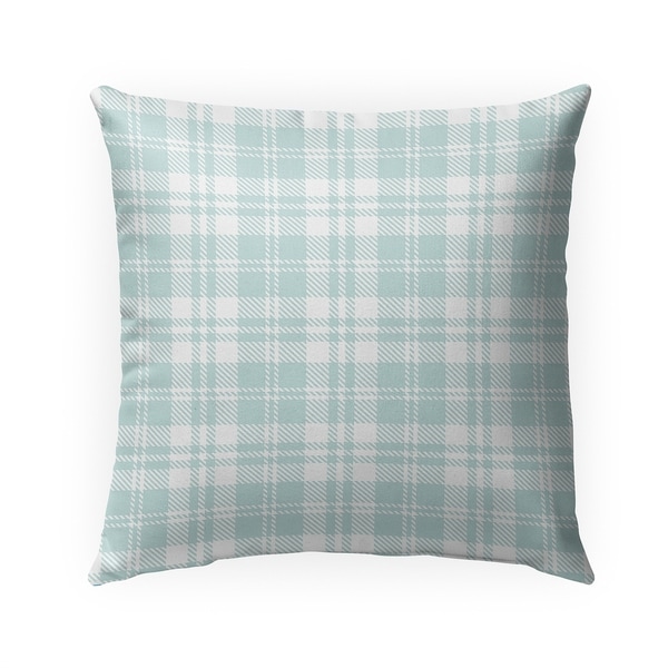 COZY PLAID SEAFOAM Indoor|Outdoor Pillow By Becky Bailey - 18X18