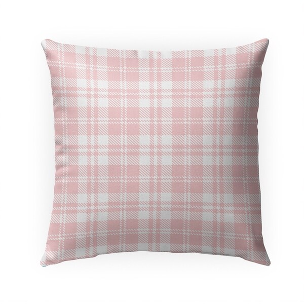 COZY PLAID BABY PINK Indoor|Outdoor Pillow By Becky Bailey - 18X18