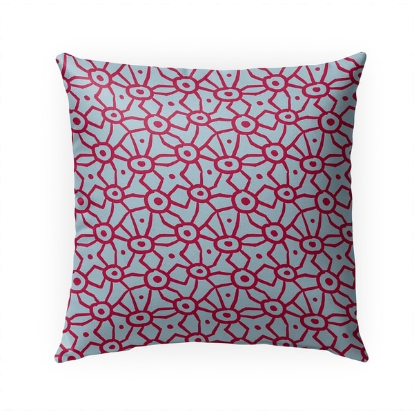 DOODLE RED AND BLUE Indoor|Outdoor Pillow By Becky Bailey - 18X18