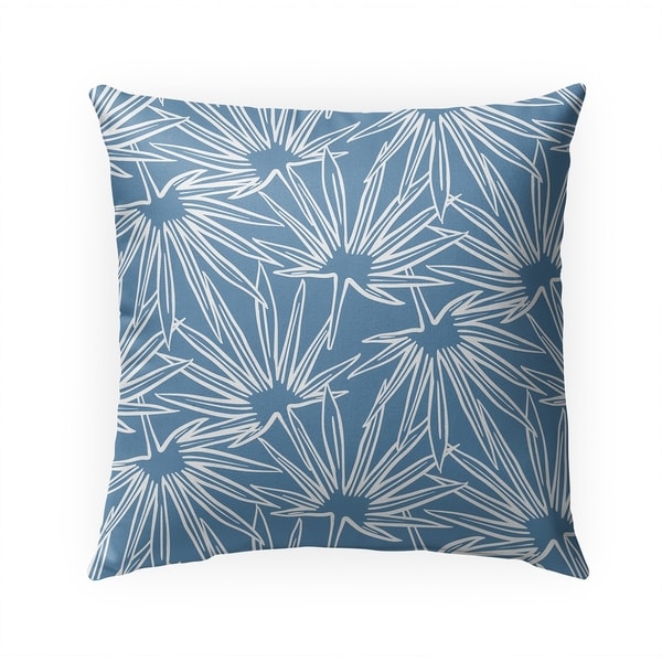 FAN CERULEAN Indoor|Outdoor Pillow By Becky Bailey - 18X18