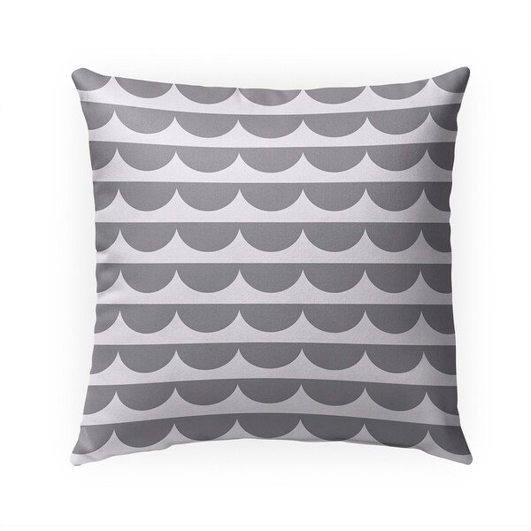 MID CENTURY SCALLOP GREY Indoor|Outdoor Pillow By Becky Bailey - 18X18