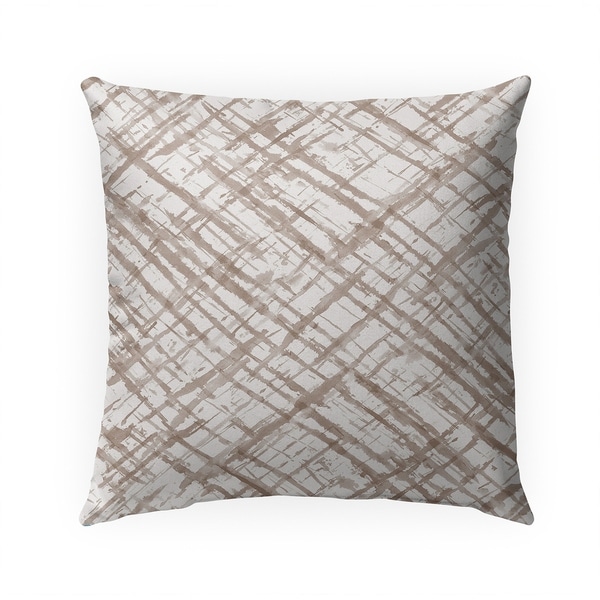 WATERCOLOR CRISS CROSS BEIGE Indoor|Outdoor Pillow By Becky Bailey - 18X18