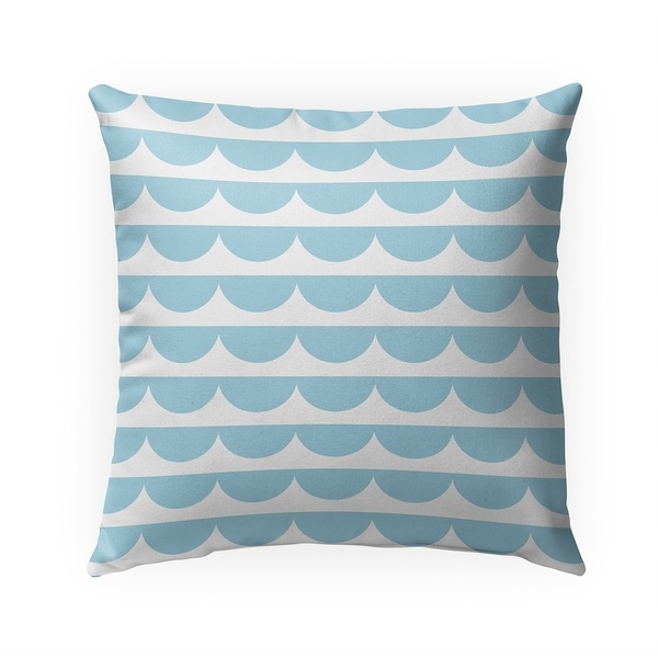 MID CENTURY SCALLOP BLUE Indoor|Outdoor Pillow By Becky Bailey - 18X18