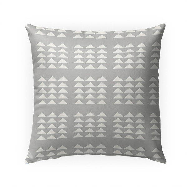 TRIBAL TRIANGLES GREY Indoor|Outdoor Pillow By Becky Bailey - 18X18