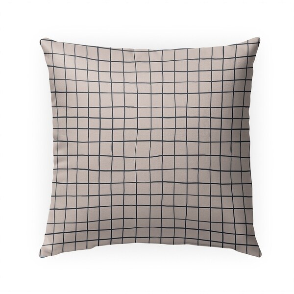 GRIDLINES TAN Indoor|Outdoor Pillow By Becky Bailey - 18X18