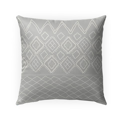 BENI MOROCCAN PRINT GREY Indoor Outdoor Pillow by Kavka Designs - 18X18
