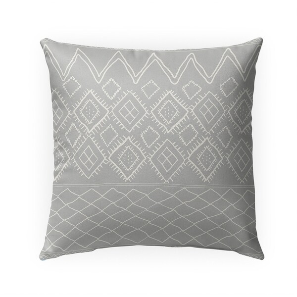 BENI MOROCCAN PRINT GREY Indoor|Outdoor Pillow By Becky Bailey - 18X18