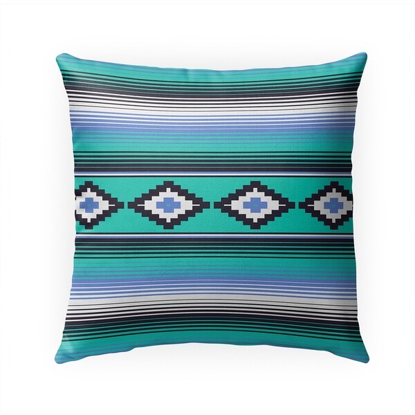 MODERN SERAPE TEAL Indoor|Outdoor Pillow By Becky Bailey - 18X18