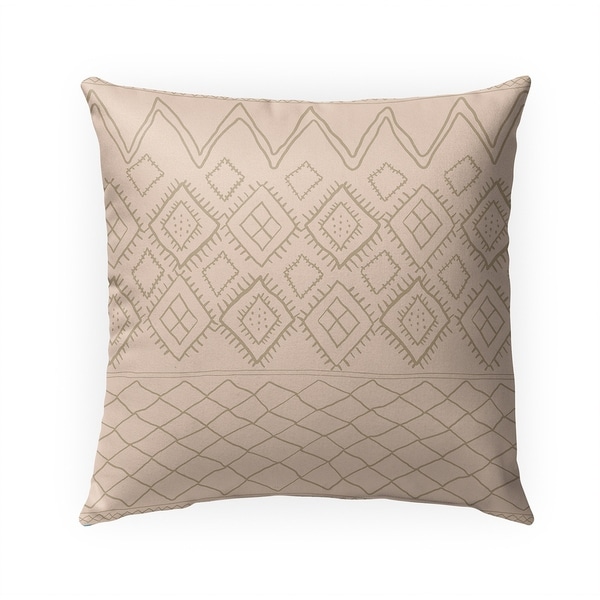 BENI MOROCCAN PRINT TAN Indoor|Outdoor Pillow By Becky Bailey - 18X18