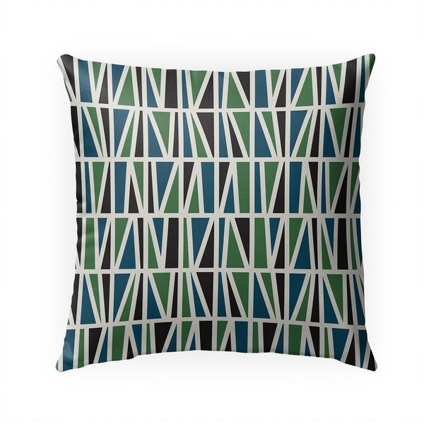 SLANTED GREEN BLUE Indoor|Outdoor Pillow By BG Riley - 18X18