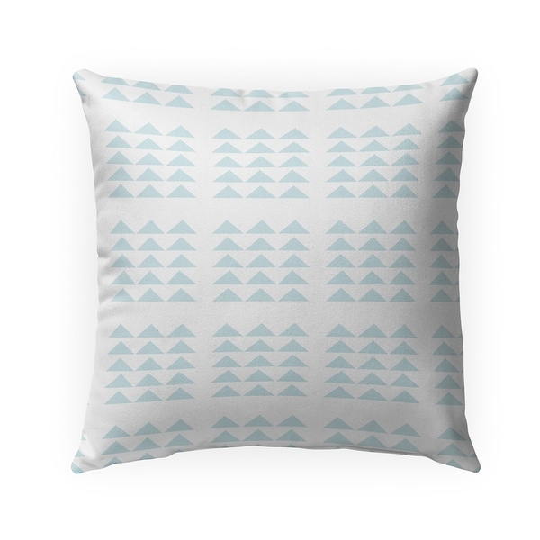 TRIBAL TRIANGLES POWDER BLUE Indoor|Outdoor Pillow By Becky Bailey - 18X18