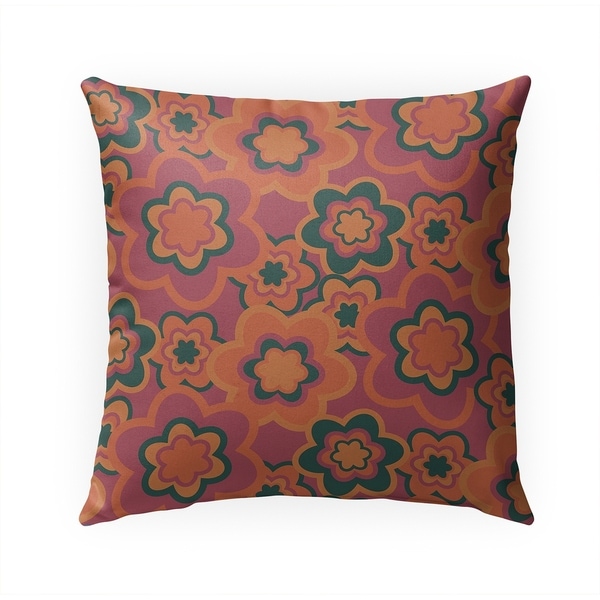 FLORAL BURST PINK Indoor|Outdoor Pillow By Becky Bailey - 18X18