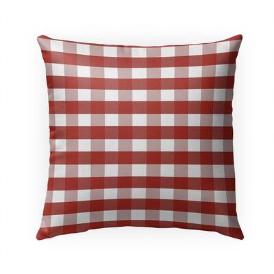 RED GINGHAM DREAM Indoor|Outdoor Pillow By Kavka Designs - 18" x 18"