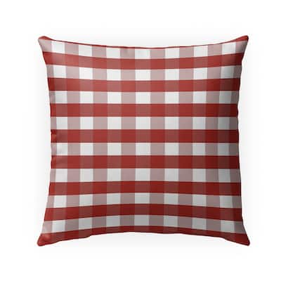 RED GINGHAM DREAM Indoor|Outdoor Pillow By Kavka Designs - 18" x 18"