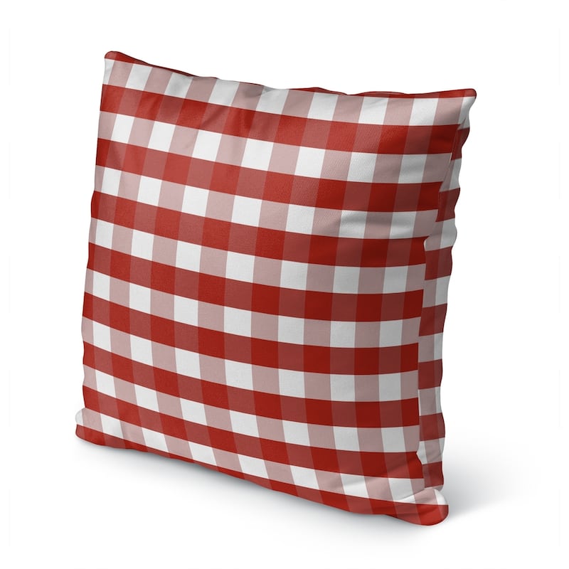 RED GINGHAM DREAM Indoor|Outdoor Pillow By Kavka Designs - 18X18 - Bed ...