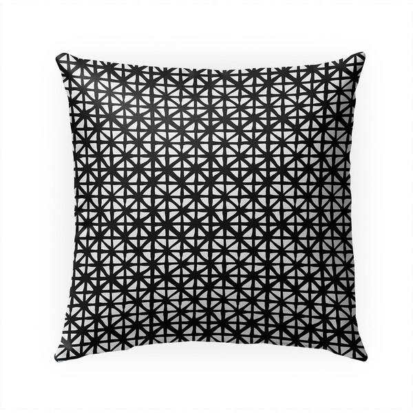 CARVED GRID BLACK Indoor|Outdoor Pillow By Becky Bailey - 18X18