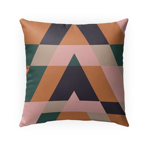 TRIANGLES GREEN Indoor|Outdoor Pillow By Becky Bailey - 18X18