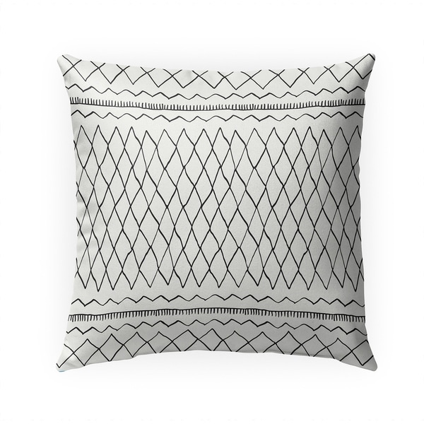 FATEMA MOROCCAN PRINT WHITE Indoor|Outdoor Pillow By Becky Bailey - 18X18