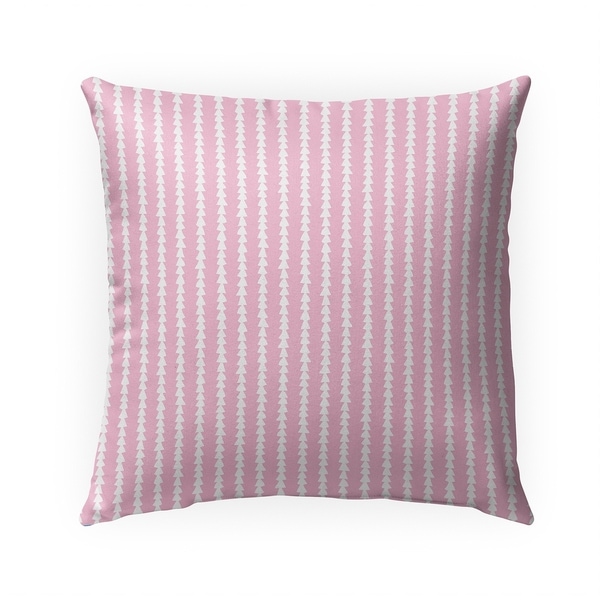 TINY TRIANGLE STRIPE PINK Indoor|Outdoor Pillow By Becky Bailey - 18X18