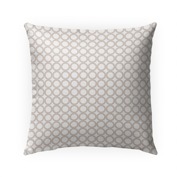 SIMPLE CIRCLES BEIGE Indoor|Outdoor Pillow By Becky Bailey - N/A - 18X18