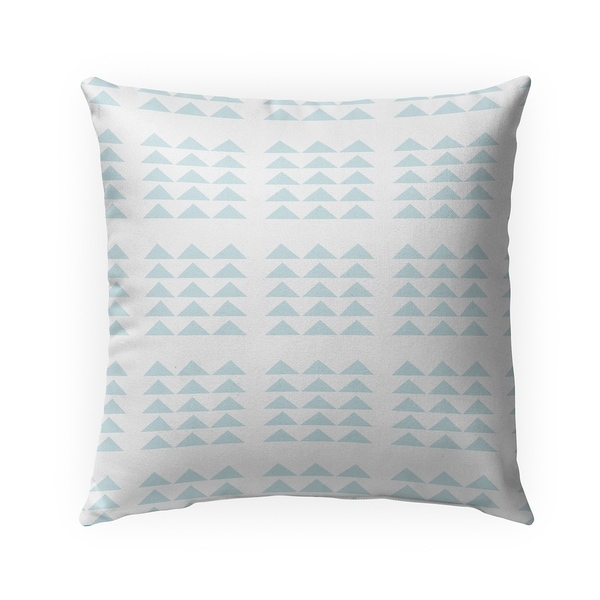 TRIBAL TRIANGLES POWDER BLUE Indoor|Outdoor Pillow By Becky Bailey - 18X18