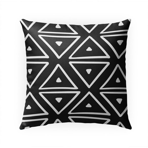 BIG TRIANGLES BLACK Indoor|Outdoor Pillow By Becky Bailey - 18X18
