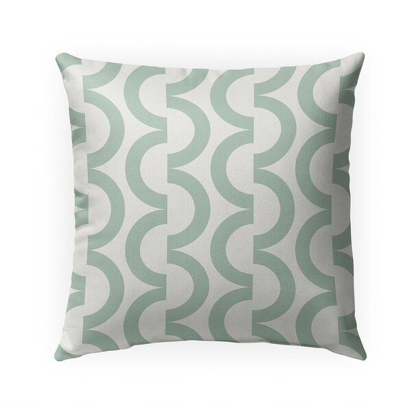 GEO WAVES MINT Indoor|Outdoor Pillow By BG Riley - 18X18