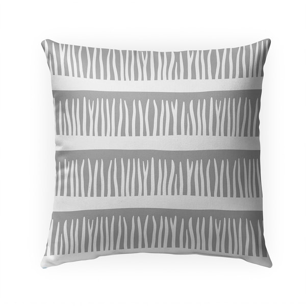 BLADES OF GRASS GREY Indoor|Outdoor Pillow By Becky Bailey - 18X18