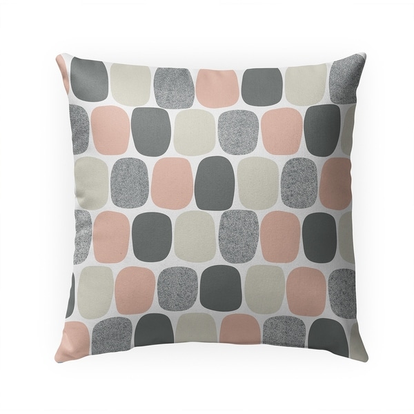 MID CENTURY OVALS PINK Indoor|Outdoor Pillow By Becky Bailey - 18X18