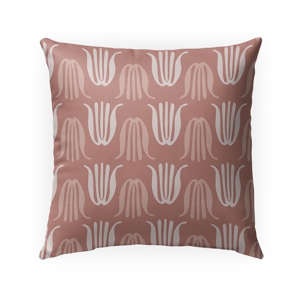 TULIPS DUSTY ROSE Indoor|Outdoor Pillow By BG Riley - 18X18