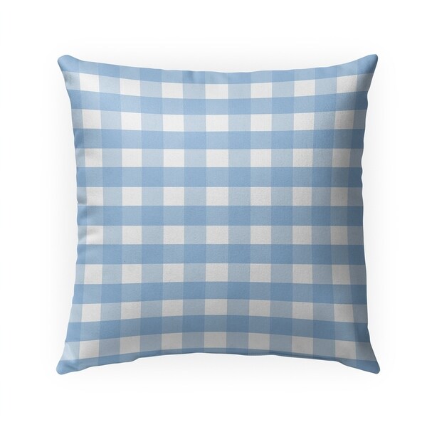 blue gingham pillow