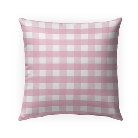 PINK GINGHAM DREAM Indoor Outdoor Pillow by Kavka Designs - 18X18