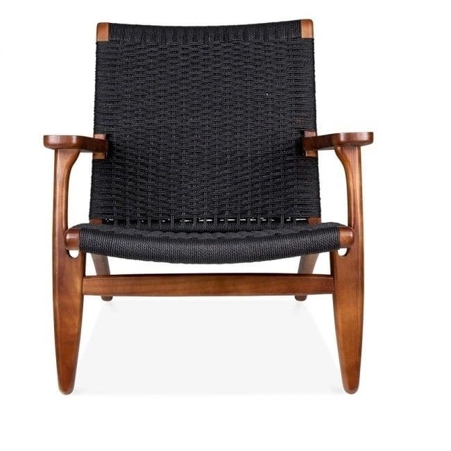 Easy Sungar Ash Chair with Woven Upholstery - Black