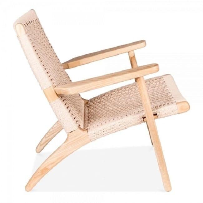 Easy Sungar Ash Chair with Woven Upholstery