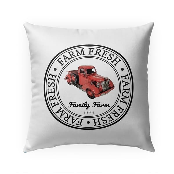 Farm Fresh Truck Throw Pillow