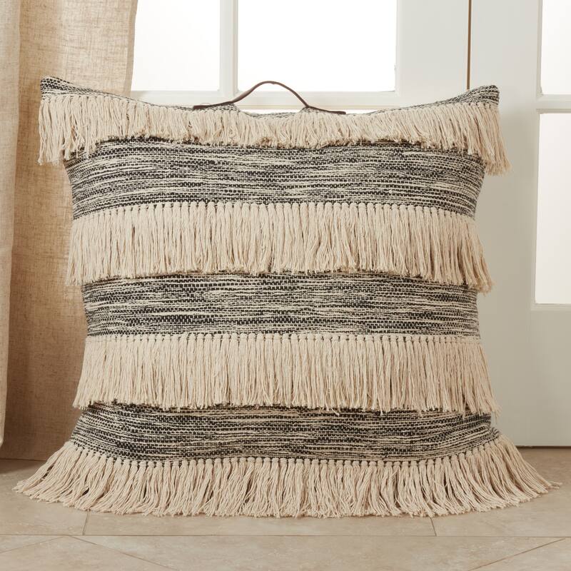 Floor Pillow With Tassel Design