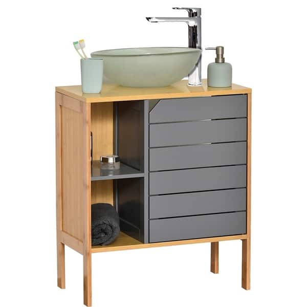 Shop Non Pedestal Under Sink Storage Vanity Cabinet Bath Brown Gray Noumea Overstock 30805888