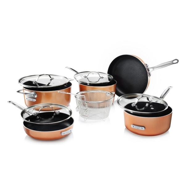 Gotham Steel Stackmaster Stackable Non Stick 10pc Cast Textured Cookware Set