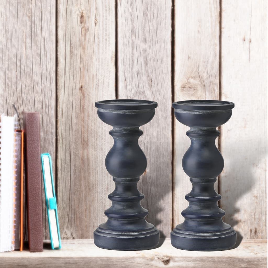 Resin Nantucket Candlestick 9"