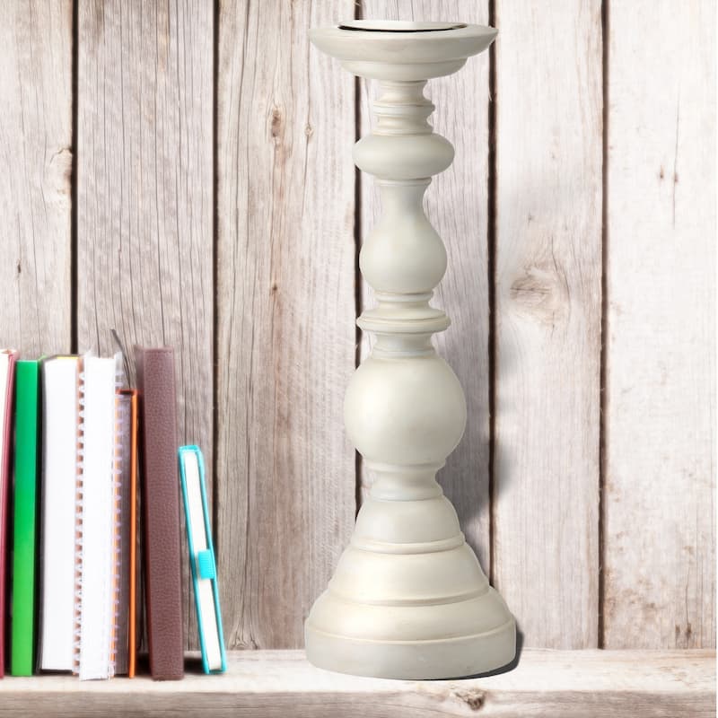Resin Nantucket Candlestick 16" - Cream