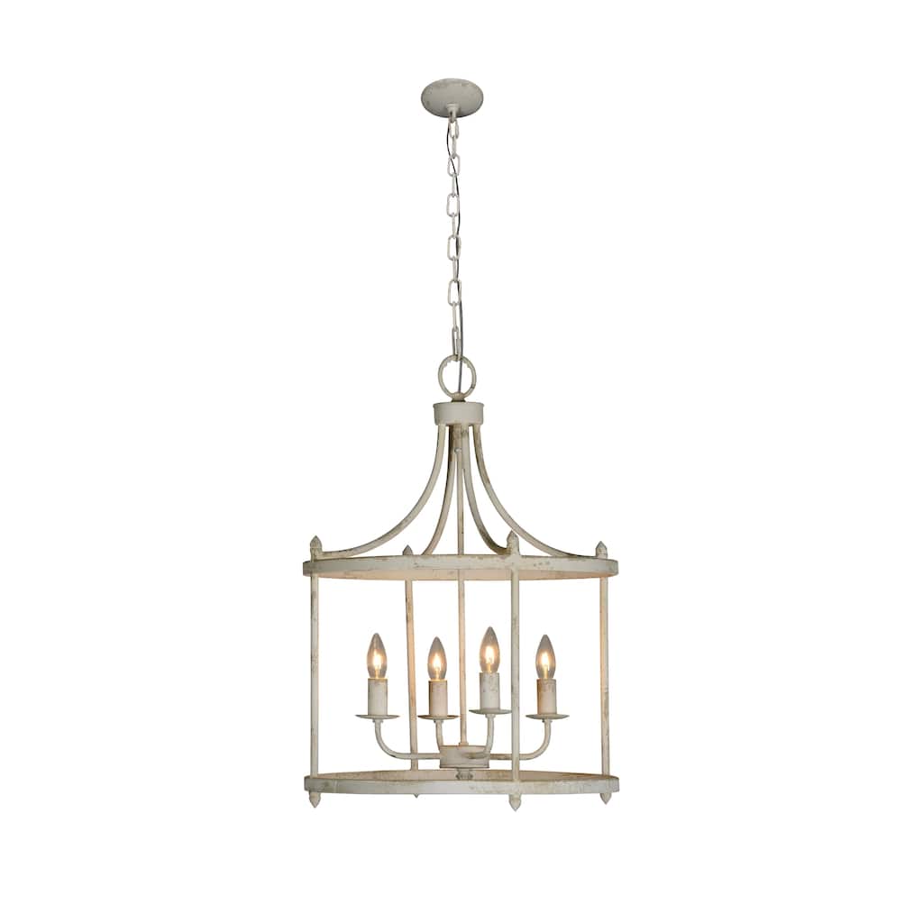 Arlington 4-Light Chandelier (Cottage White) - 19 inches