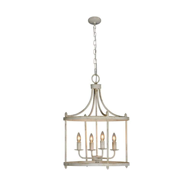 Arlington 4-Light Chandelier (Cottage White) - 19 inches