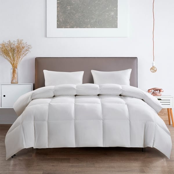 Shop Serta 233 Thread Count White Goose Feather And White Goose