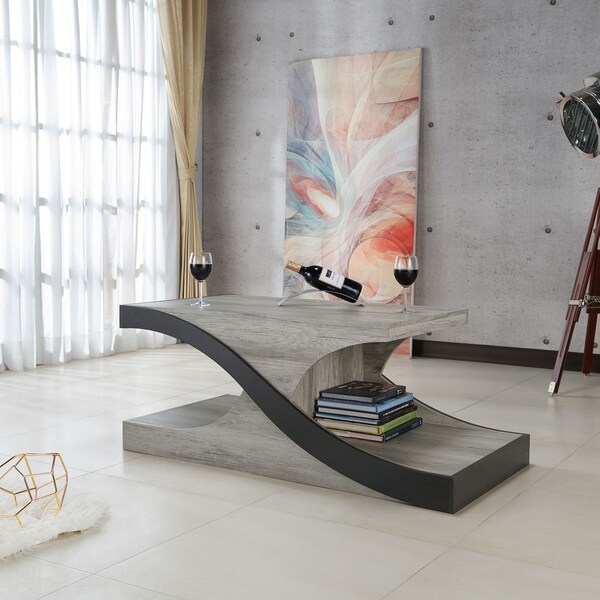 Furniture of america villetta modern vintage grey coffee shop table