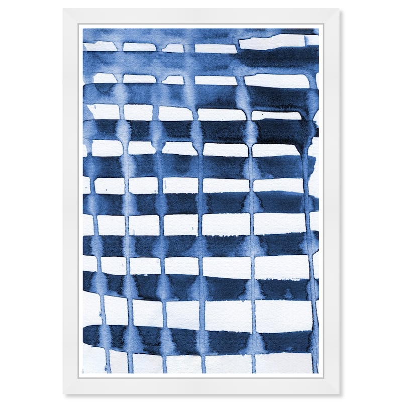 Wynwood Studio 'Rocasola' Abstract Framed Wall Art Print Shapes - Blue, White