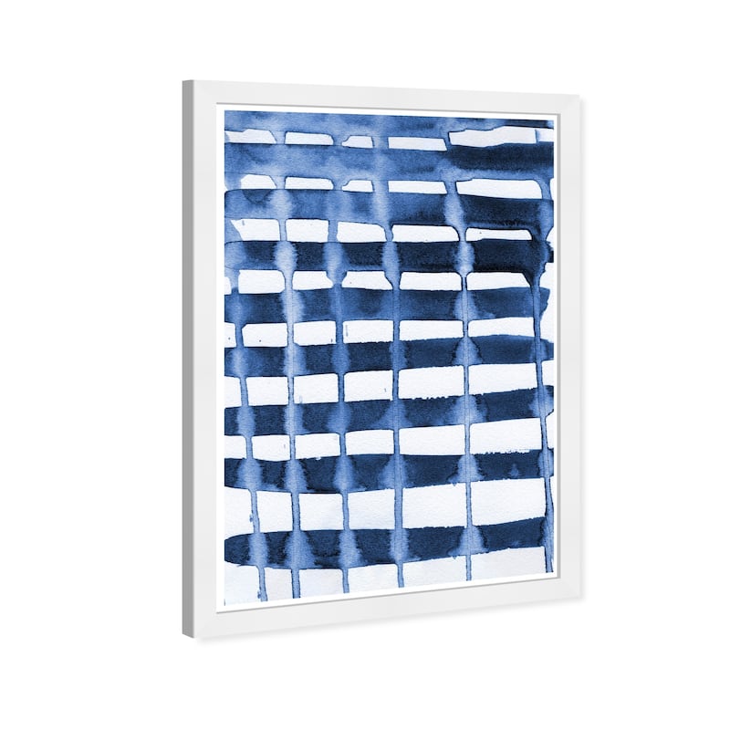Wynwood Studio 'Rocasola' Abstract Framed Wall Art Print Shapes - Blue, White