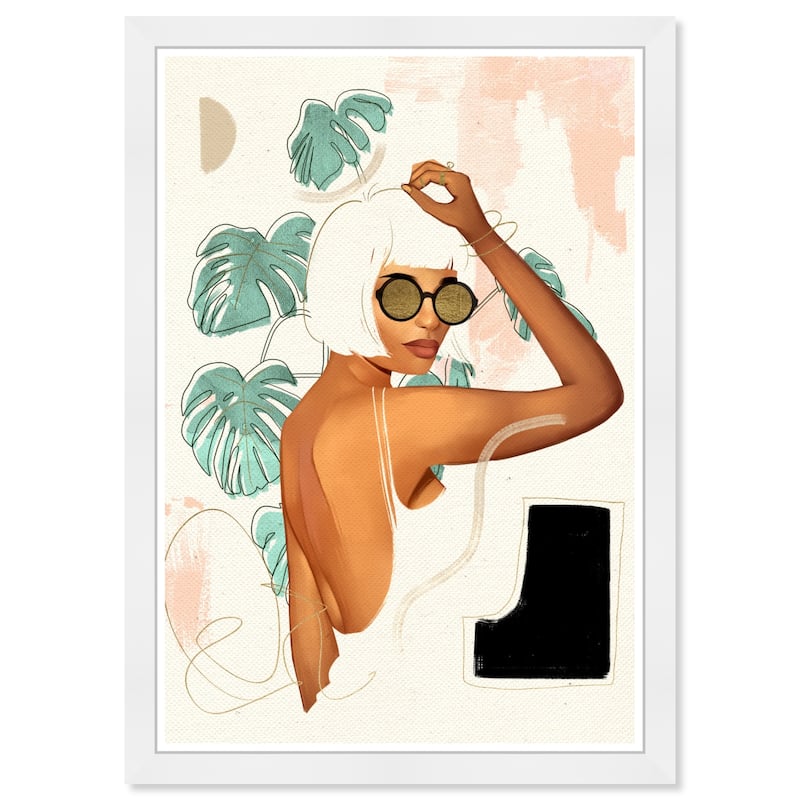 Wynwood Studio 'Glow Glow Glow' Fashion and Glam Framed Wall Art Print Accessories - White, Green