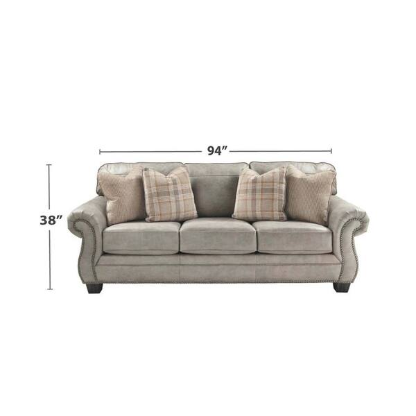 Nailhead Trim Leatherette Queen Size Sofa Sleeper Gray On Queen Size Sofa Sleeper