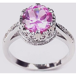 Shop Simon Frank 14k White Gold Overlay Lavender Crown Solitaire - On ...
