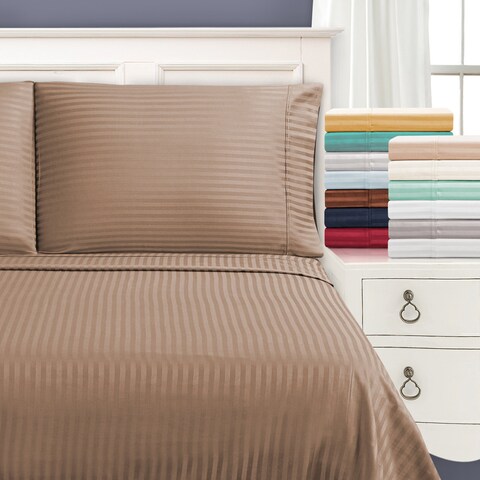 Superior 650 Thread Count Stripe Cotton Sateen Pillowcases (Set of 2)